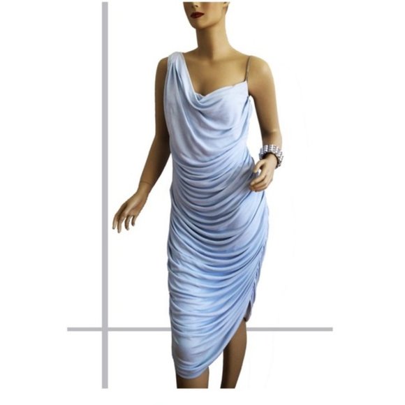 Michael Kors Light Blue Asymmetrical Dress - Picture 1 of 10